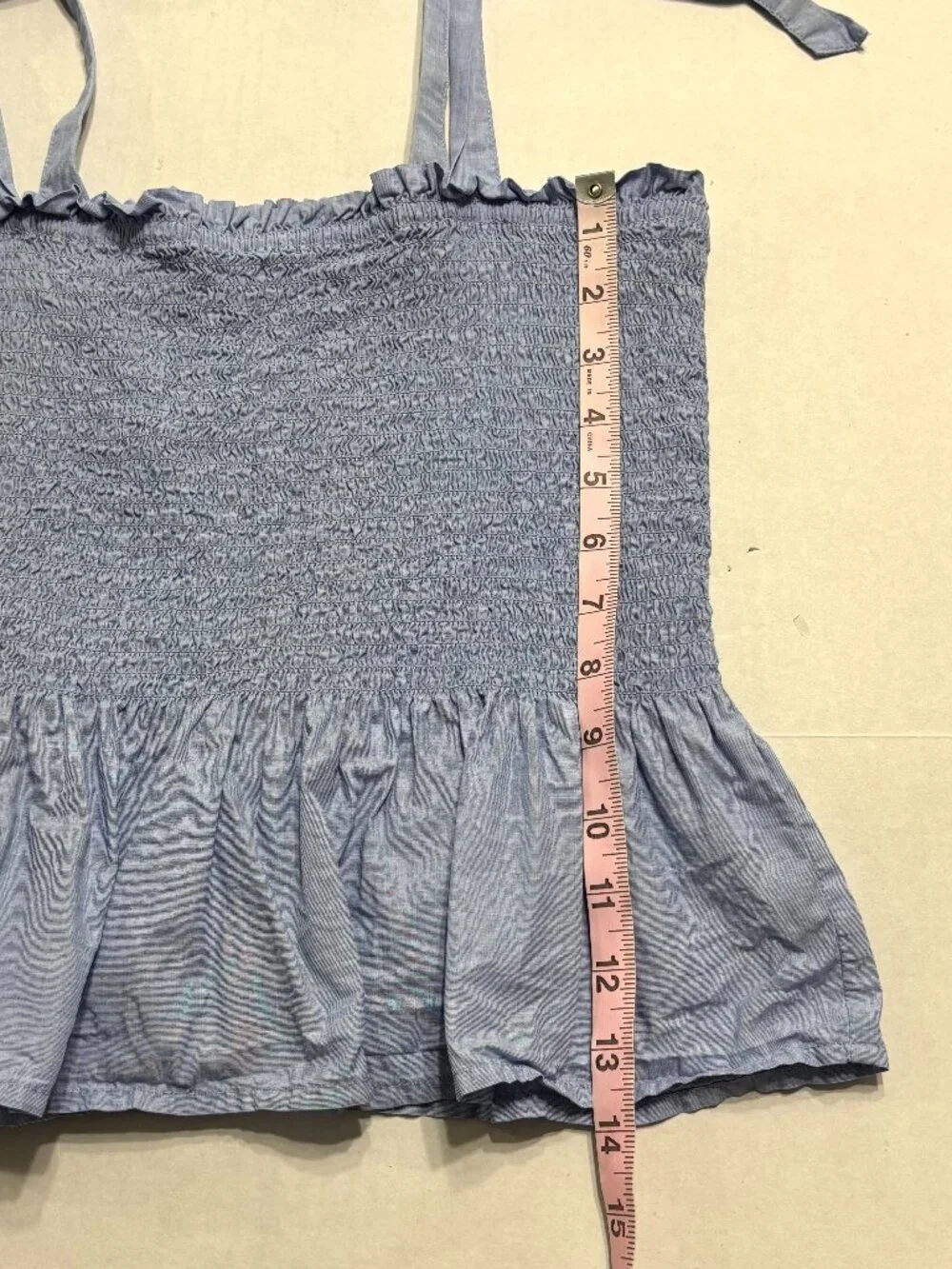 J. Crew Smocked Tie-Shoulder Tank Top Size Medium